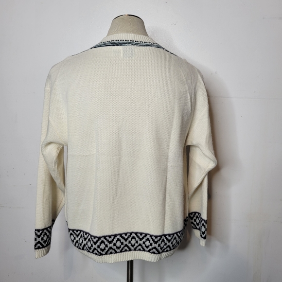 Vintage 90s Code Zero Intensity Double Breasted Cardigan Sweater Nordic White S - Picture 5 of 8